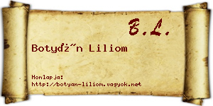 Botyán Liliom névjegykártya
